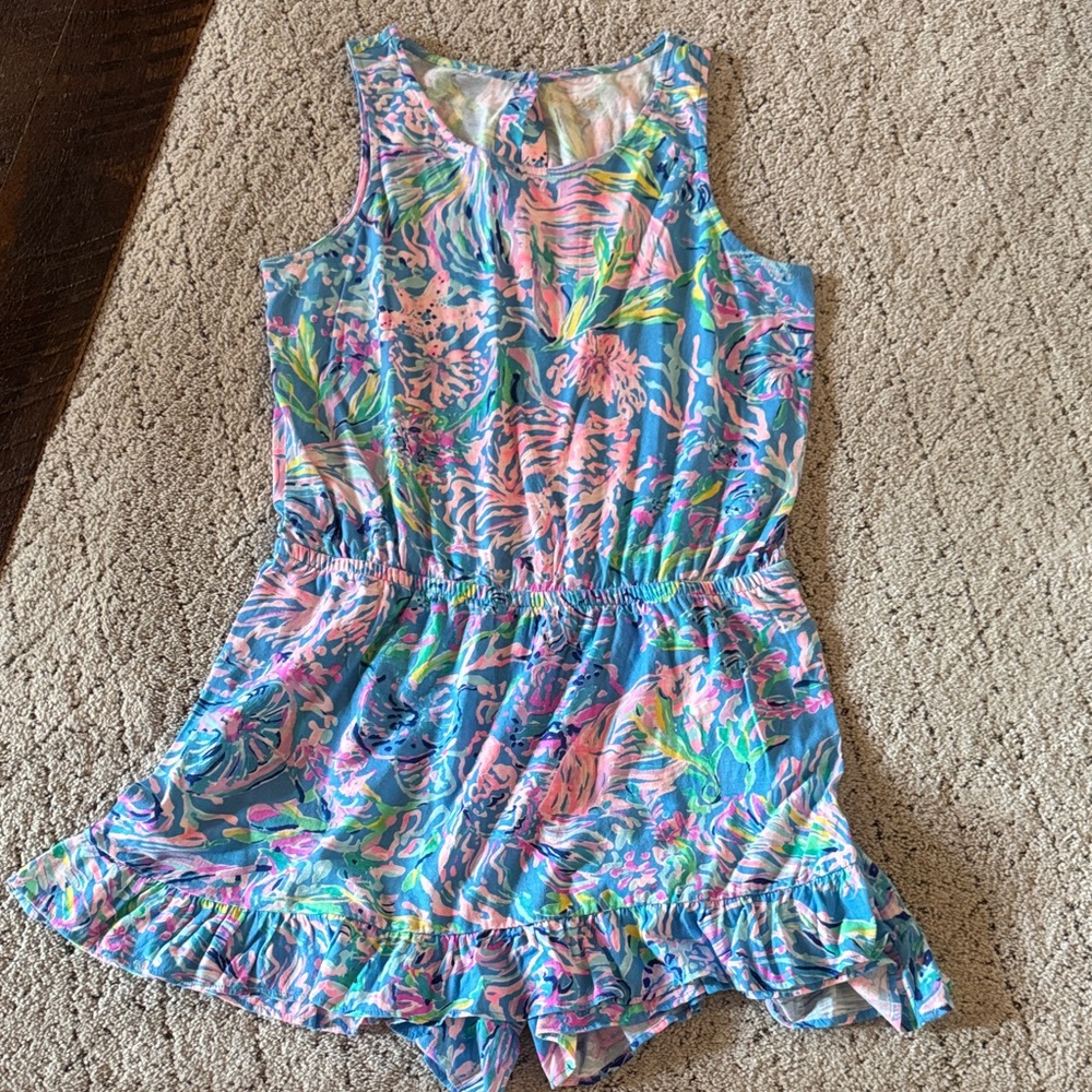Lilly Pulitzer Vibrant Blue and Pink Kids Romper